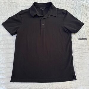 Express Design Studio Polo Shirt Black Mens Small Short Sleeve Stretch